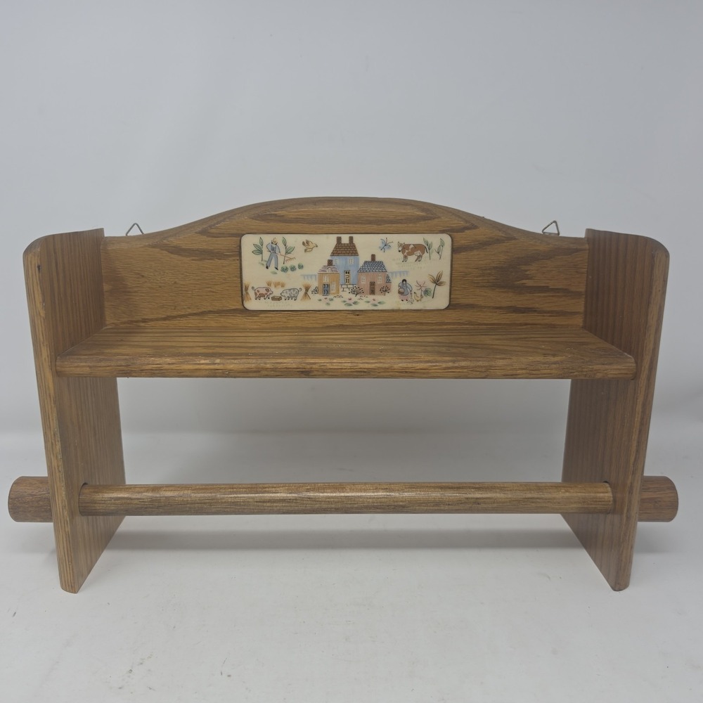 RARE Heartland International Stoneware China Kitchen  Paper Towel Rack